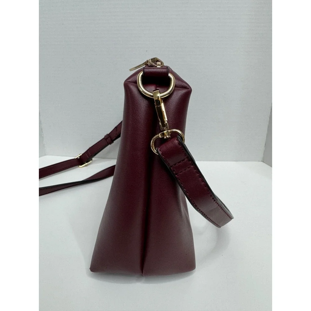 Marc New York Andrew Marc Burgundy Crossbody Bag Gold Hardware Faux‎ Leather